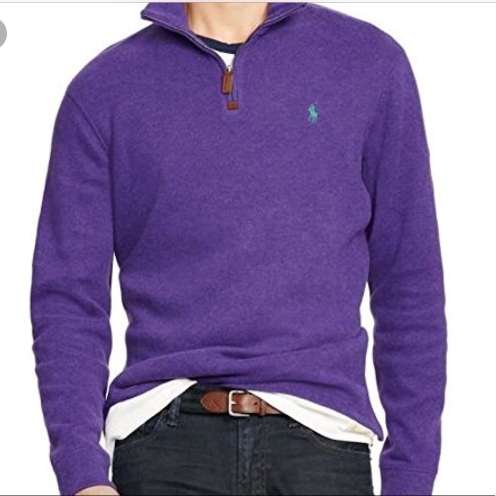 Polo mens purple long sleeve sweatshirt